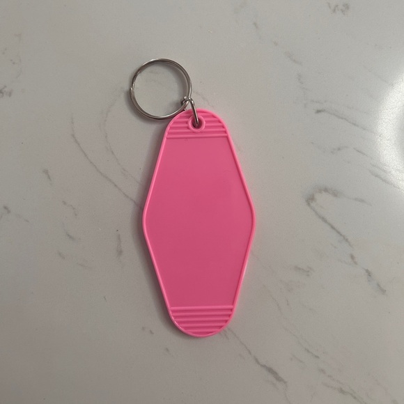 Handmade Tired Moms Club Key Tag, Pink Hotel Motel Keychain - Picture 4 of 5